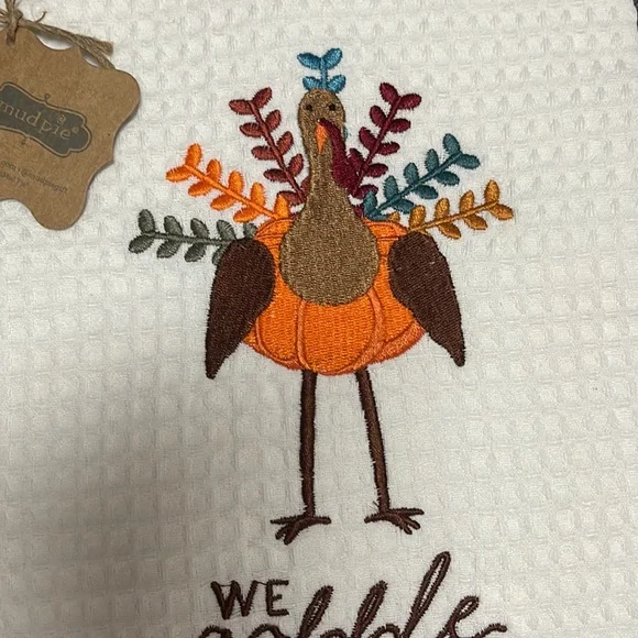 Mud Pie Gobble Waffle Towel - Picture 4 of 8